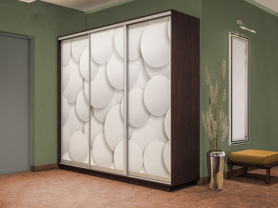 Шкафы-купе 3-х дверные, Шкаф-купе Экспресс 3-х дверный Фотопечать Шары Стекла 180х45х220