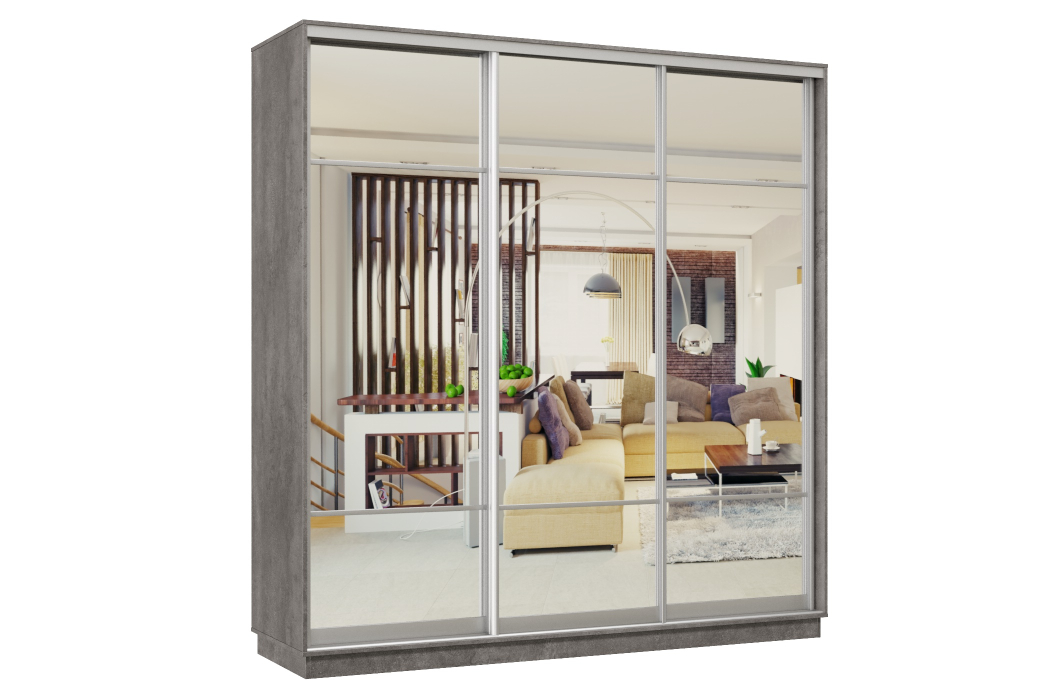 Шкафы-купе 3-х дверные, Шкаф-купе Премьер Лайт 34 (11;11;11) трехдверный