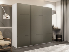 Шкафы-купе 3-х дверные, Шкаф-купе Эста 3-х дверный Стекла хаки/Доводчик 270х66х240