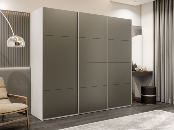 Шкаф-купе Эста 3-х дверный Стекла хаки/Доводчик 270х66х240