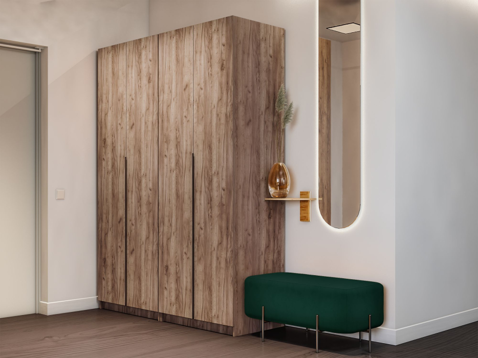 Шкафы распашные, Распашной шкаф Локер 800+800 (Гармошка) с полками