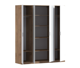 Шкаф четырехдверный Макс 2000 мм, вариант №3 (ЛДСП, корпус дуб вотан)