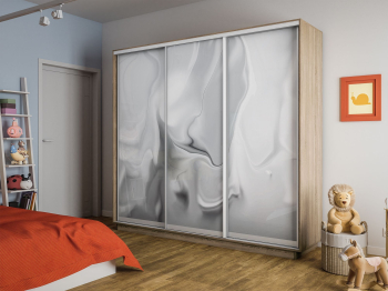 Шкаф-купе Экспресс 3-х дверный Фотопечать Шелк Стекла 210х60х240
