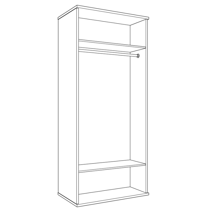 Для одежды, Шкаф 2-х дверный Парма Нео, зеркало и глухой фасад, ясень анкор светлый