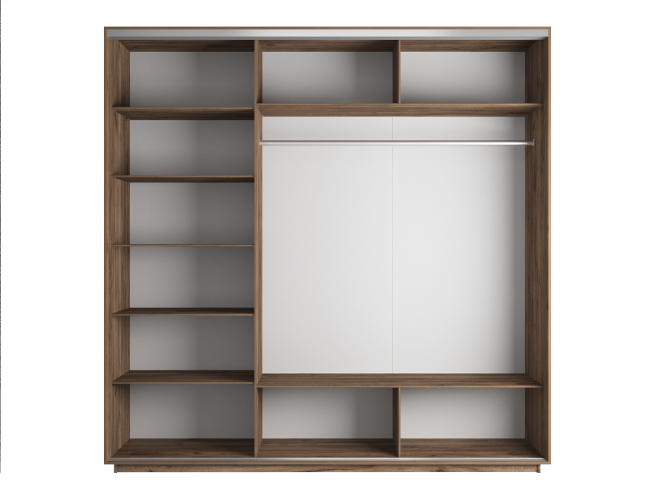 Шкафы-купе, Шкаф-купе Экспресс Медиум (2 зеркала) трио 2200 x 2400 x 600