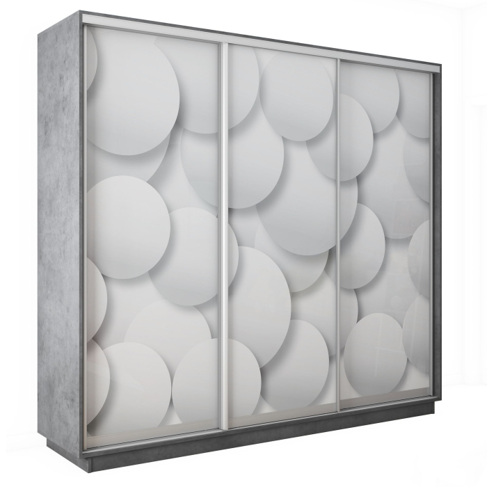 Шкафы-купе 3-х дверные, Шкаф-купе Экспресс 3-х дверный Фотопечать Шары Стекла 210х45х240