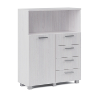 Стеллажи, Стеллаж низкий для документов с фасадом и ящиками Конгресс мод. 4.3