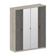 Для одежды, Шкаф Шер ШК-2307, дуб серый/айронвуд серебро