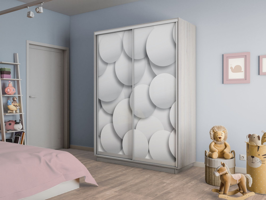 Шкафы-купе 2-х дверные, Шкаф-купе Экспресс 2-х дверный Фотопечать Шары Стекла 120х60х240