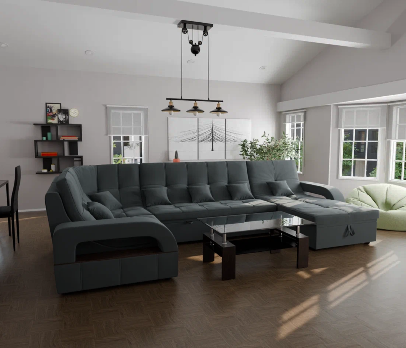 Диваны модульные угловые, Модульный диван Майами-4,микровелюр,антивандальная ткань,венеция