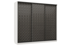 Шкафы-купе 3-х дверные, Шкаф-купе Премьер 60 (01РЧ;01РЧ;01РЧ) фасады ромб чёрный/трёхдверный/Профиль чёрный муар