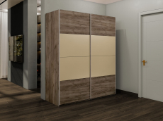 Шкафы-купе 2-х дверные, Шкаф-купе Эста 2-х дверный ДСП/Стекла фисташка/Доводчик 160х66х240