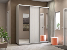 Шкафы-купе 3-х дверные, Шкаф-купе Экспресс Медиум (2 зеркала) трио 2200 x 2100 x 450