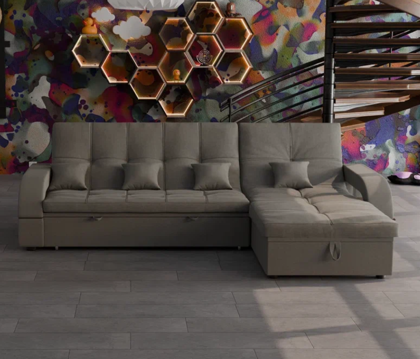 Диваны с ящиком для белья, Модульный диван Майами-2,микровелюр,антивандальная и водостойкая ткань,венеция