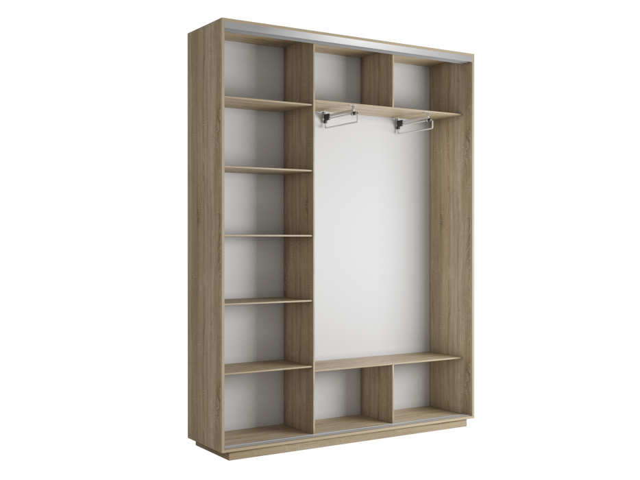 Шкафы-купе 3-х дверные, Шкаф-купе Экспресс Медиум (1 зеркало) трио 2200 x 2400 x 450