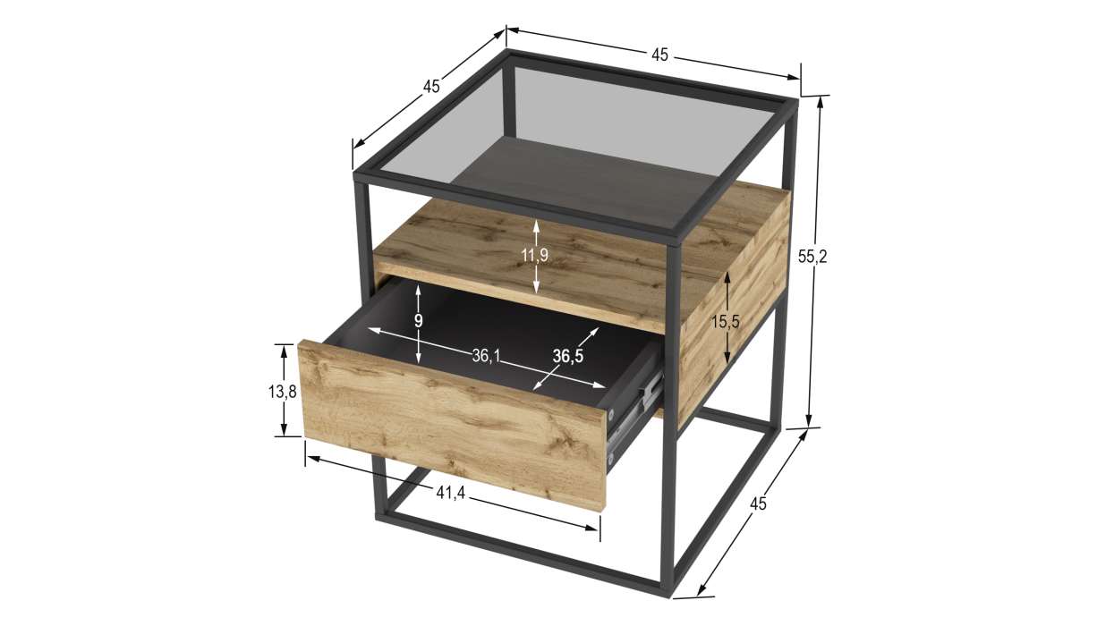 Прикроватные тумбы, Тумба прикроватная Эйден