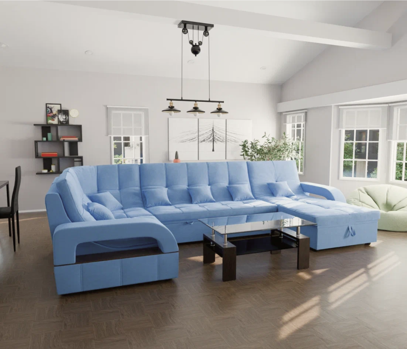 Диваны модульные угловые, Модульный диван Майами-4,микровелюр,антивандальная ткань,венеция