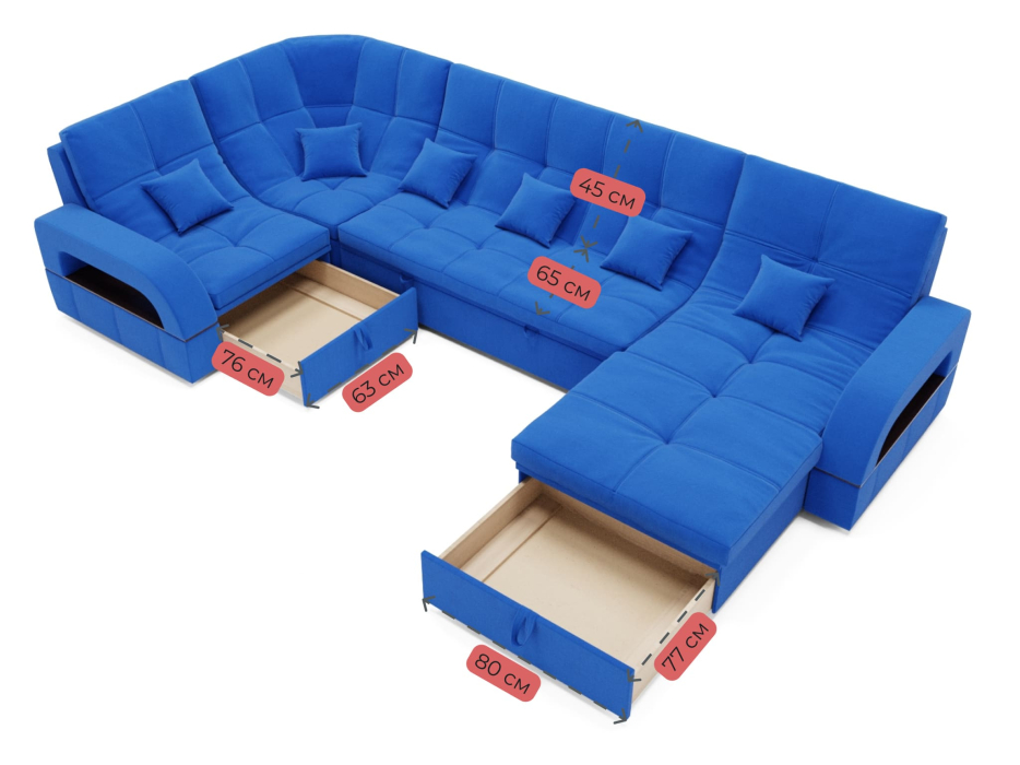 Диваны угловые в гостиную, Модульный диван Майами-4,венеция,велюр