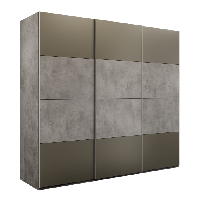 Шкафы-купе 3-х дверные, Шкаф-купе Эста 3-х дверный ДСП/Стекла хаки/Доводчик 270х66х240
