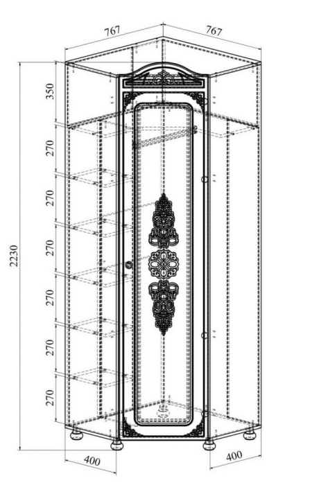 Угловые шкафы, Шкаф угловой Ассоль плюс АС-521К