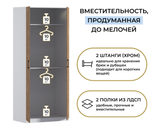 Шкаф двухдверный Макс 1000 мм, вариант №4 (ЛДСП)