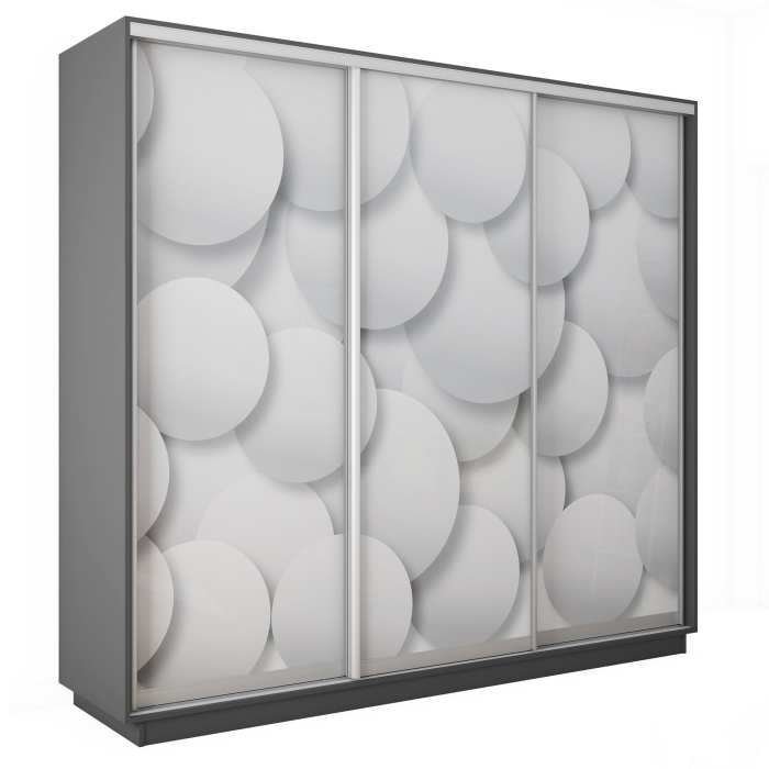 Шкафы-купе 3-х дверные, Шкаф-купе Экспресс 3-х дверный Фотопечать Шары Стекла 240х60х220