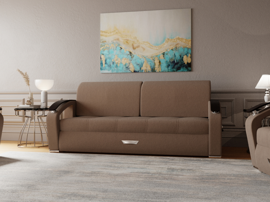 Диваны с ящиком для белья, Прямой диван Дубай-1 ППУ, велюр