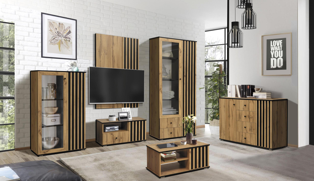 Журнальные столики, Стол журнальный Либерти 51.08, дуб вотан, черный