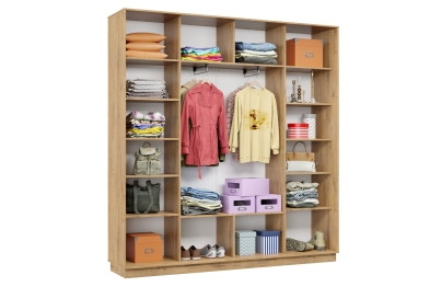 Шкаф-купе Премьер 33 (11ЗГ;11ЗГ;11ЗГ) фасады зеркало графит/трёхдверный/Профиль чёрный муар