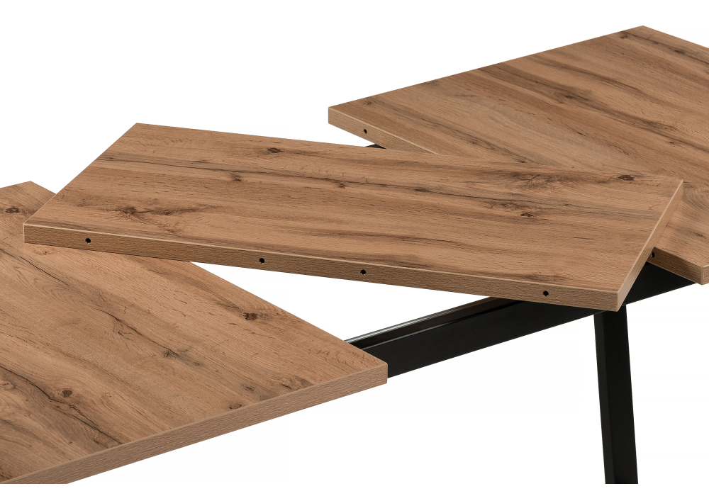 Обеденные столы, Стол деревянный раскладной Лота Лофт 120 25 мм (матовый черный)