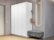 Шкафы распашные, Распашной шкаф Локер 800+800 (Гармошка с системой Push to Move/Левый) с полками слева