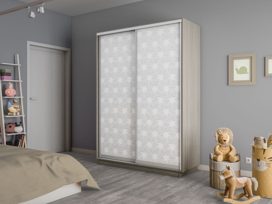 Шкафы-купе 2-х дверные, Шкаф-купе Экспресс 2-х дверный Фотопечать Калейдоскоп Стекла 120х60х240