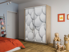 Шкафы-купе 2-х дверные, Шкаф-купе Экспресс 2-х дверный Фотопечать Шары Стекла 160х45х220