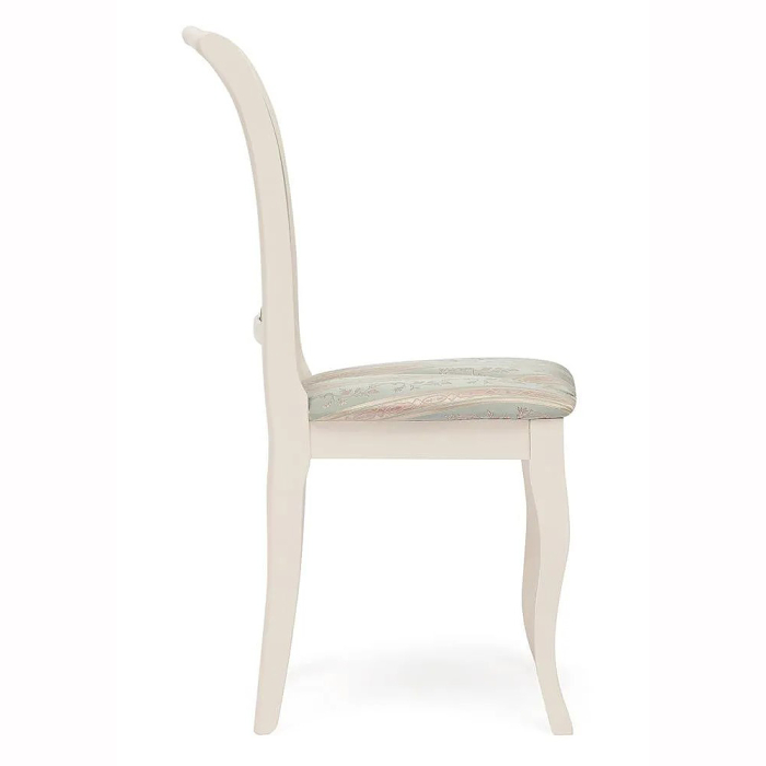 Стулья, Стул Opera, дерево гевея, ivory white, ткань бирюзовая