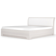 Кровати с мягким изголовьем, Кровать-3 Парма Нео, с подъемным основанием, 1400, ясень анкор светлый, экокожа polo белая