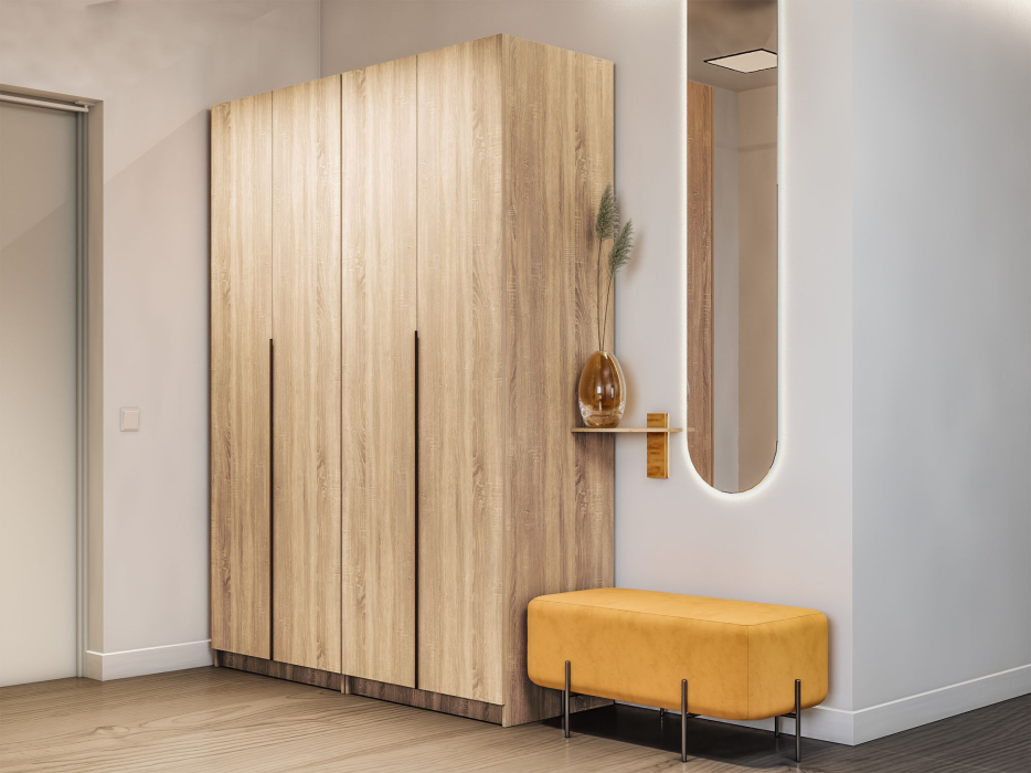 Шкафы распашные, Распашной шкаф Локер 800+800 (Гармошка) с полками