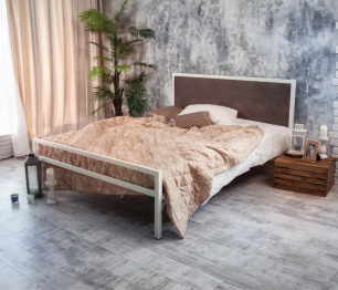 Кровать в стиле лофт Лоренцо 1.4 (Белый)