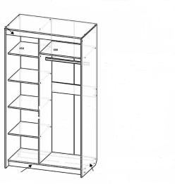 Шкаф-купе шк-18 2-х дверный с зеркалом