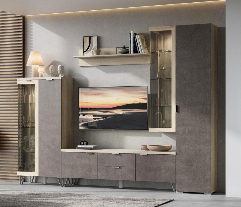 Шкафы распашные, Шкаф Анима ШК-3016, дуб серый, камень темный