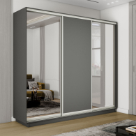 Шкафы-купе 3-х дверные, Шкаф-купе Экспресс 3-х дверный, Зеркало/ДСП/Зеркало, 180х60х220