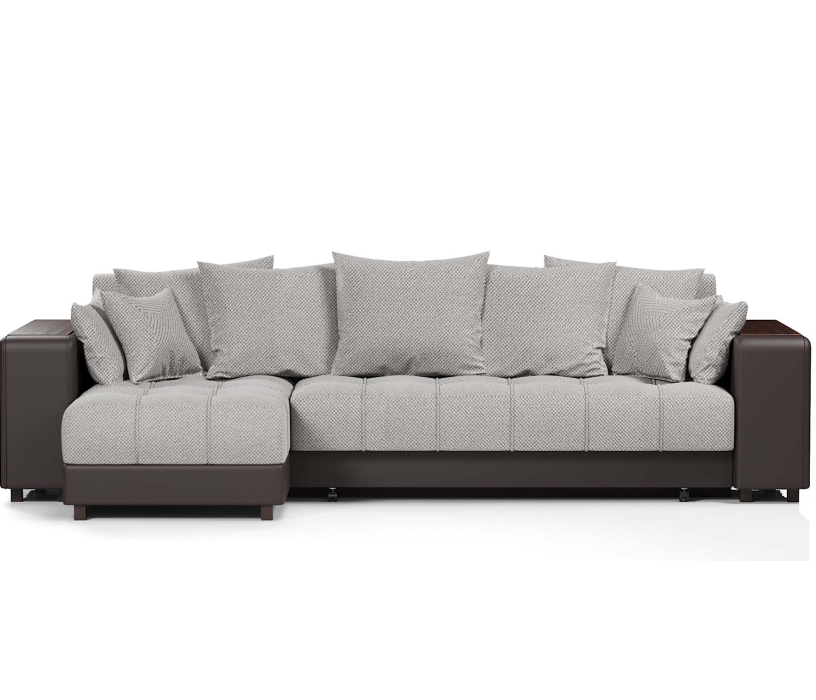 Диваны угловые в гостиную, Диван-кровать угловой  Дубай еврокнижка,велюр+экокожа