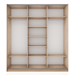 Шкаф-купе Прайм 3-х дверный Стекла белые/Зеркало/Доводчики 210х57х230