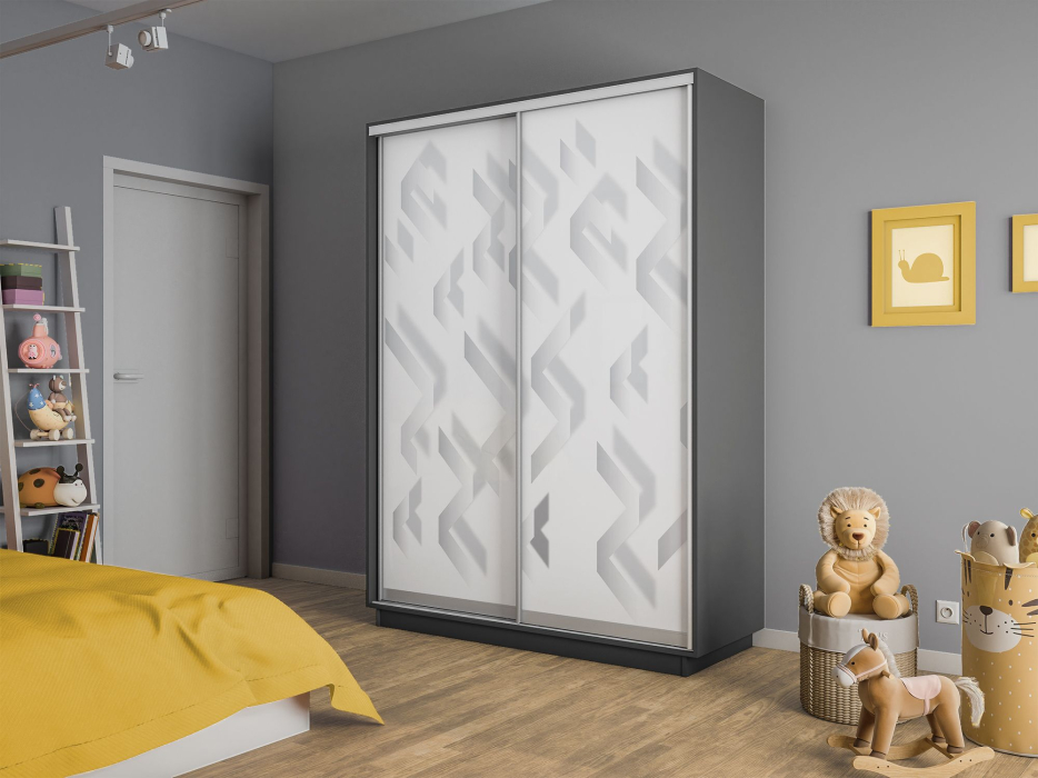 Шкафы-купе 2-х дверные, Шкаф-купе Экспресс 2-х дверный Фотопечать Ленты Стекла 120х45х240