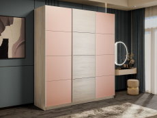 Шкафы-купе 3-х дверные, Шкаф-купе Прайм 3-х дверный Стекла пудра/ДСП/Доводчики 180х57х230