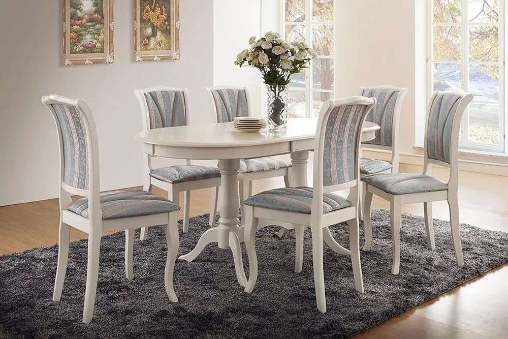 Стулья, Стул Opera, дерево гевея, ivory white, ткань бирюзовая