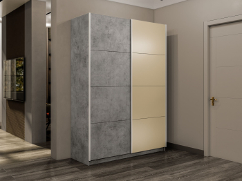 Шкаф-купе Прайм 2-х дверный ДСП/Стекло фисташка/Доводчики 140х57х230