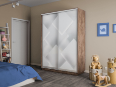 Шкафы-купе 2-х дверные, Шкаф-купе Экспресс 2-х дверный Фотопечать Квадрат Стекла 120х45х240