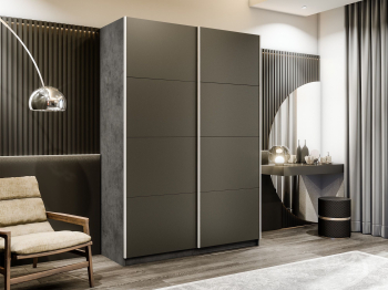 Шкаф-купе Прайм 2-х дверный Стекла хаки/Доводчики 140х57х230