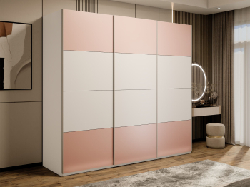 Шкаф-купе Эста 3-х дверный ДСП/Стекла пудра/Доводчик 240х66х240