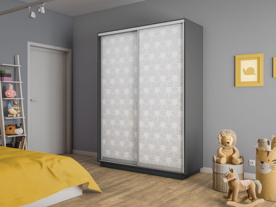 Шкафы-купе 2-х дверные, Шкаф-купе Экспресс 2-х дверный Фотопечать Калейдоскоп Стекла 120х45х240